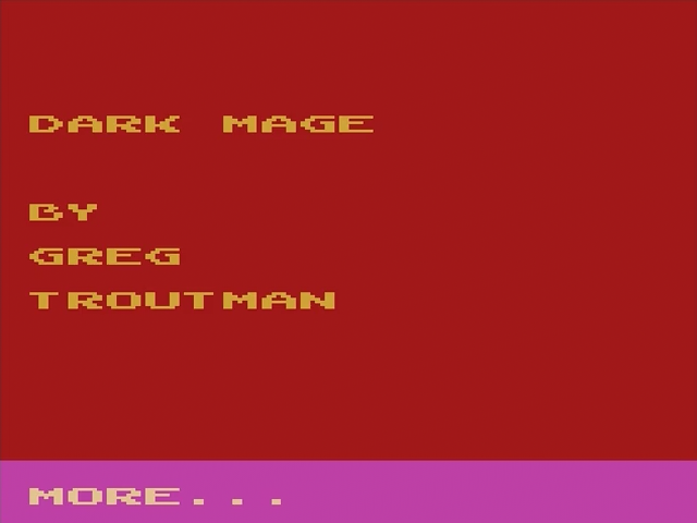 Dark Mage (Homebrew) — Title screen